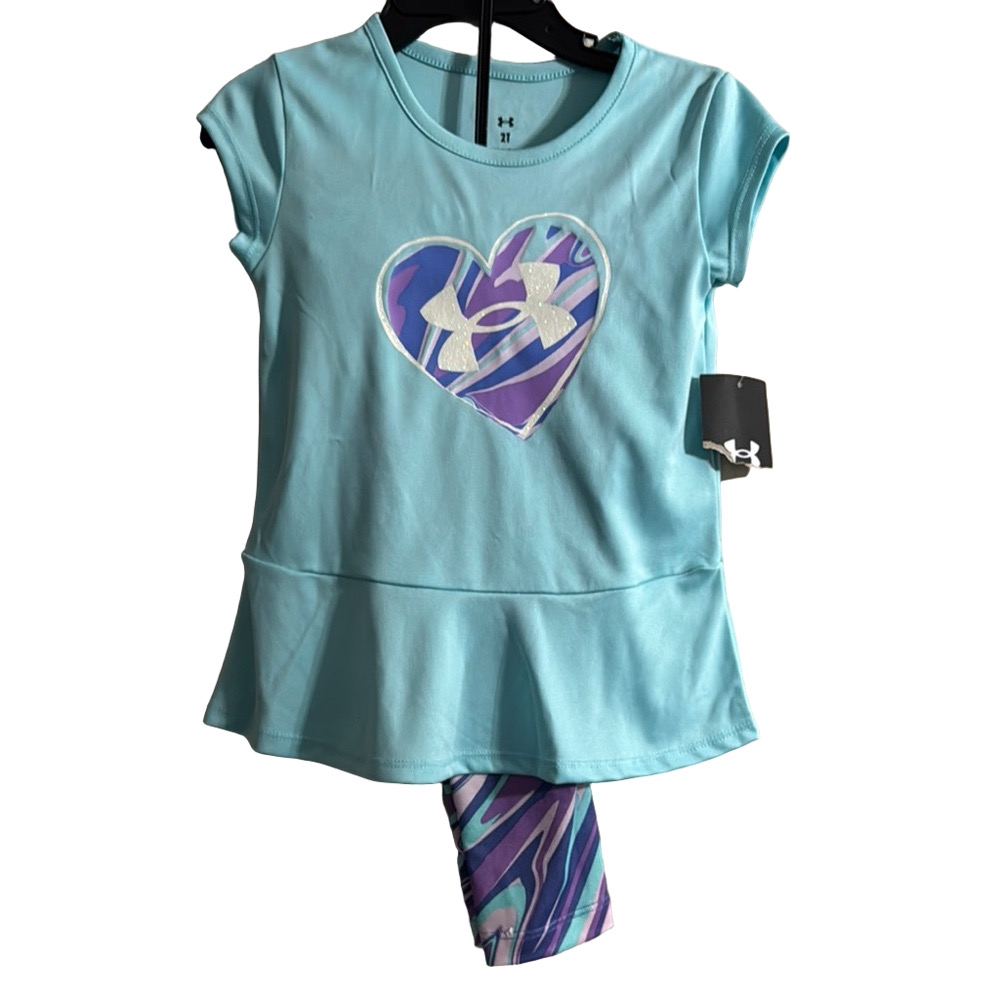 Under Armour Kids' Aqua and Lavender Heart Set